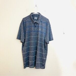 Under Armour Loose Heatgear Short Sleeve Golf Polo Shirt 2XL Gray/Blue